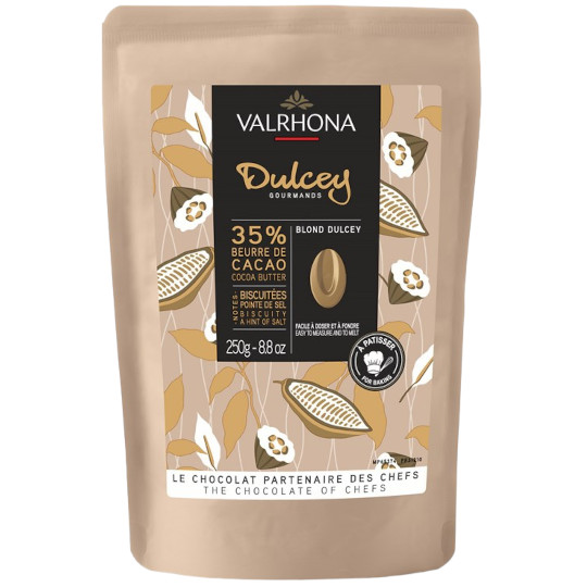 VALRHONA Dulcey 32% Cacao Cocoa Butter Blond Chocolate Chips 250g