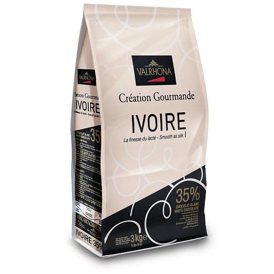 Buy VALRHONA Ivoire 35% Cocoa Couverture Chocolate Chips 3kg from choctrade VALRHONA Ivoire 35% Cocoa Couverture Chocolate Chips 3kg