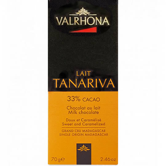 Valrhona Lait Tanariva 33% Cacao Milk Chocolate Bar 70g