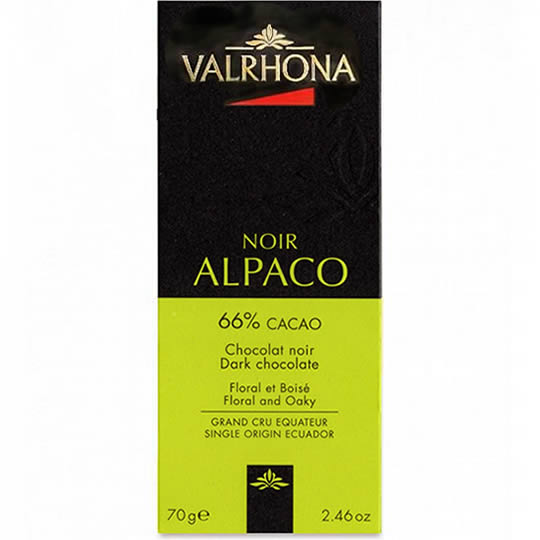 Valrhona Noir Alpaco 66% Cacao Dark Chocolate Bar 70g