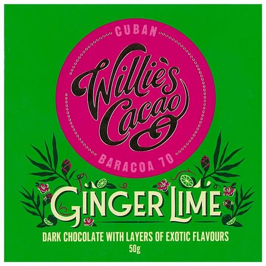 Willie’s Cacao Ginger Lime Dark Chocolate Bar 50g