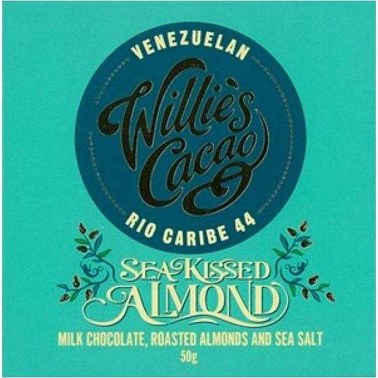Willie’s Cacao Sea Kissed Almond 44% Milk Chocolate Bar 50g